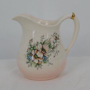 Roseware Porcelain Pitcher 4.25" tall Dogwood Pottery Vintage Display Piece FLAW